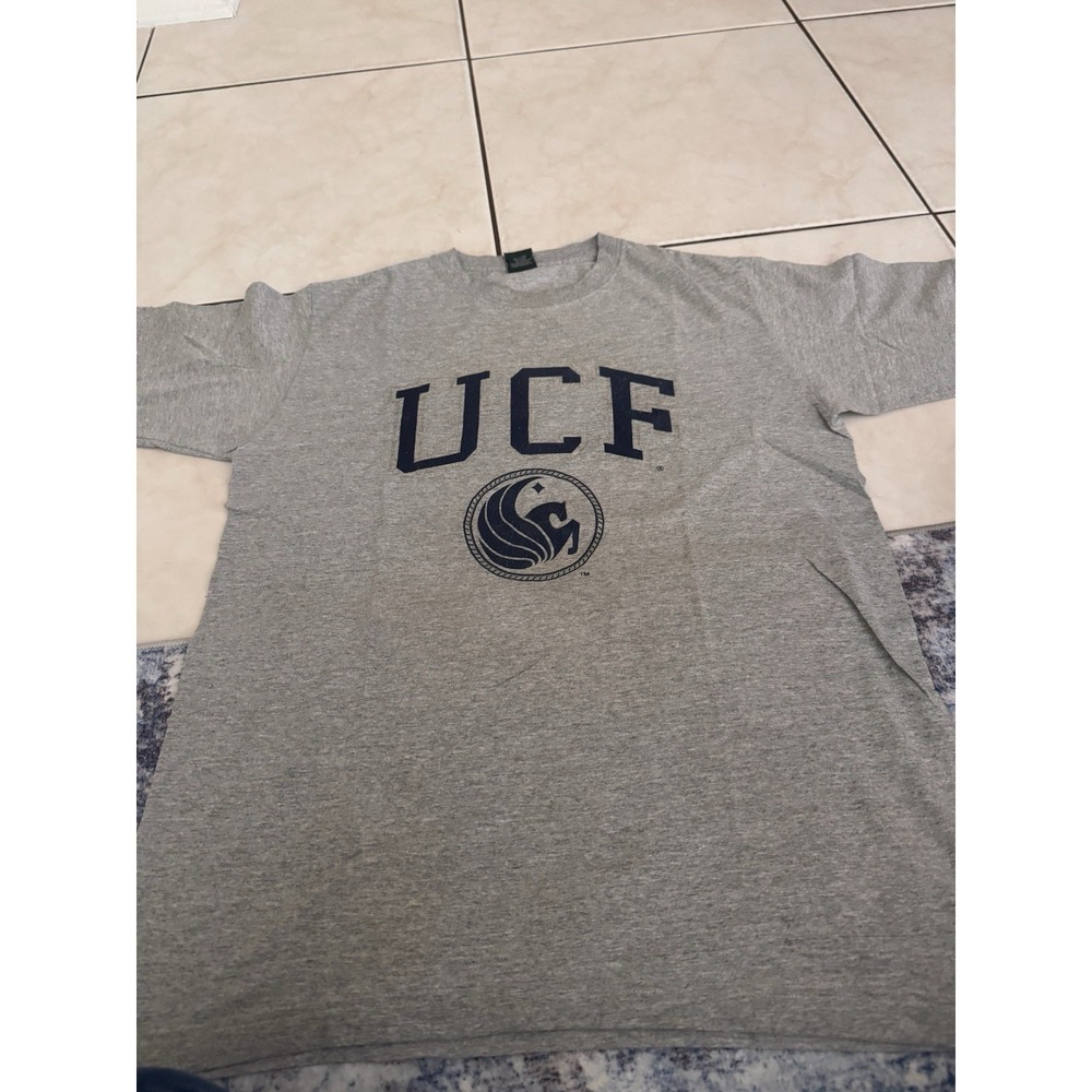 Vintage MV Sport UCF Knights Tshirt Men's L Gray University Central Florida Logo